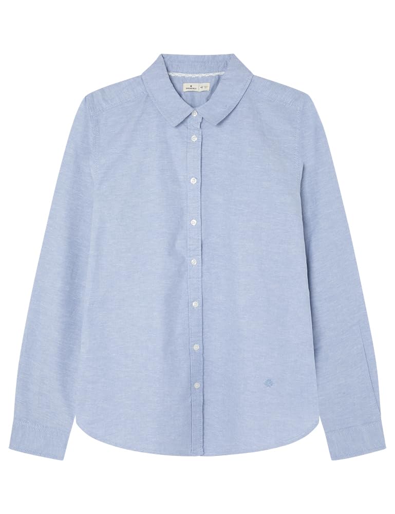 Springfield Oxford Shirt Cotton and Elastane. Embroidered Logo. Semi-Fitted Oxfo