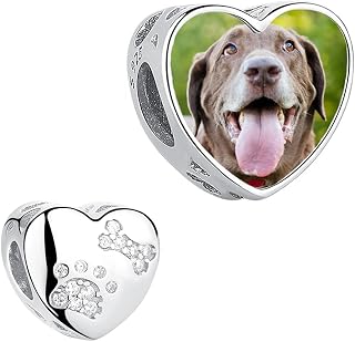 Personalised 925 Sterling Silver Photo Bead Charm for European Bracelets