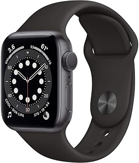 Apple Watch Series 6 (GPS + Cellular, 44mm) - Space Gray Aluminum Case with Black Sport Band (Renewed)