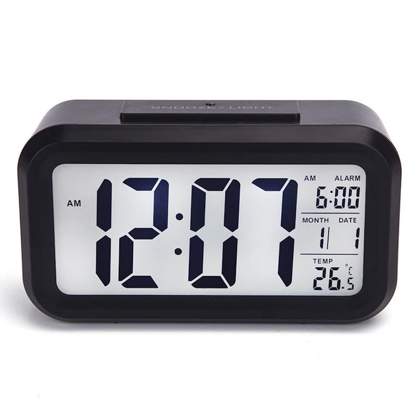 DTL Digital Alarm Clock LED Display with Temperature Big LCD Digit Display Large