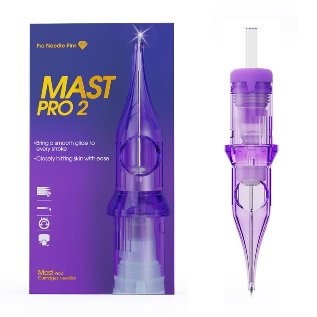 Mast Pro2 Tattoo Needles Cartridges, Pro Needles Pins for Super Aritsts, 20 Coun