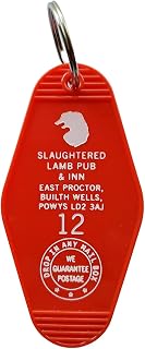 An American Werewolf in London Slaughtered Lamb Pub & Inn Red/White Inspired Key Tag Keychain