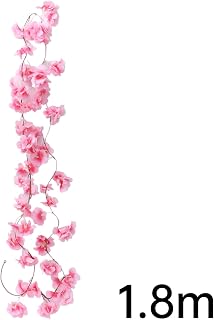 6ft Artificial Cherry Blossom Garland Fake Silk Hanging Flowers Wedding Party Home Garden Fake Plant Ornament 135 Flower Heads