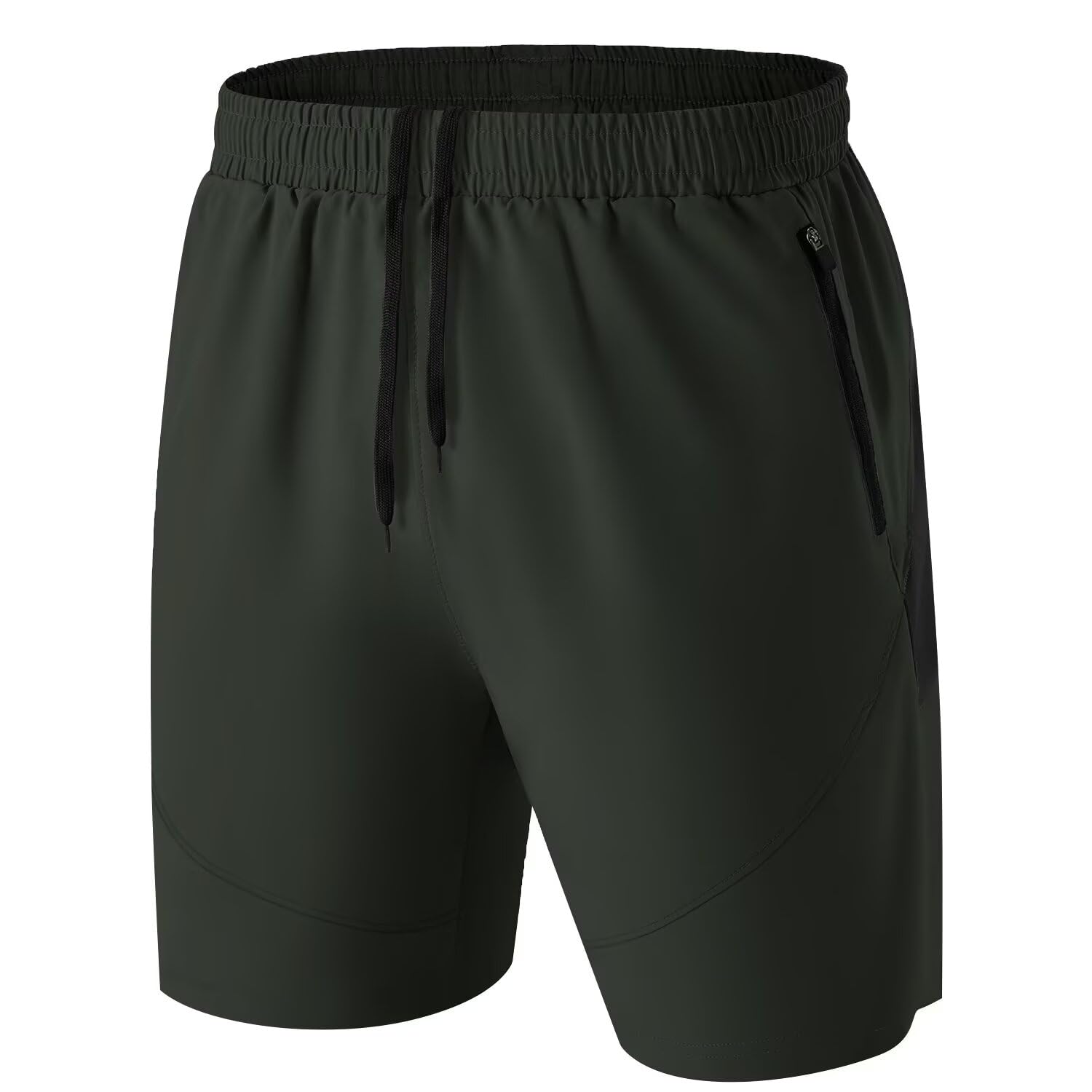 HMIYA Mens Running Shorts Sport Gym Breathable Zip Pockets