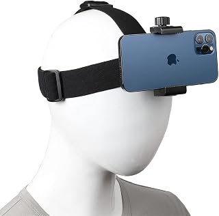 Head-Mounted Phone Holder, FPV Shooting Bracket for iPhone/Samsung/GoPro | Outdoor First-Person View Video, With Phone Clip for Go Pro Hero 13 12 11 10 DJI Osmo Action 6 5 4 3 Insta360 X5 X4 X3 Camera
