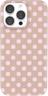 VELVET CAVIAR for iPhone 14 Pro Max Case - Compatible with MagSafe - 10ft Drop Tested - Brown Sugar Polka Dot