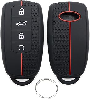 Chaexii for Chery Key Cover,4 Buttons Tiggo 8 Silicone Key Fob Protector | Fits for Chery Omoda 5 Tiggo 7 Tiggo 8 Pro Key Case ,for Jaecoo 7 Key Case Holder (Red)
