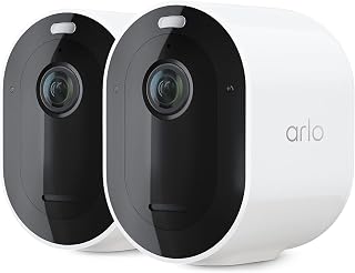 Arlo Pro 5S 2K Spotlight Camera - 2 Pack - Security Cameras Wireless Outdoor, Dual Band Wi-Fi, Color Night Vision, 2-Way Audio, Home Security Cameras, Home Improvement, White – VMC4260P (Renewed)