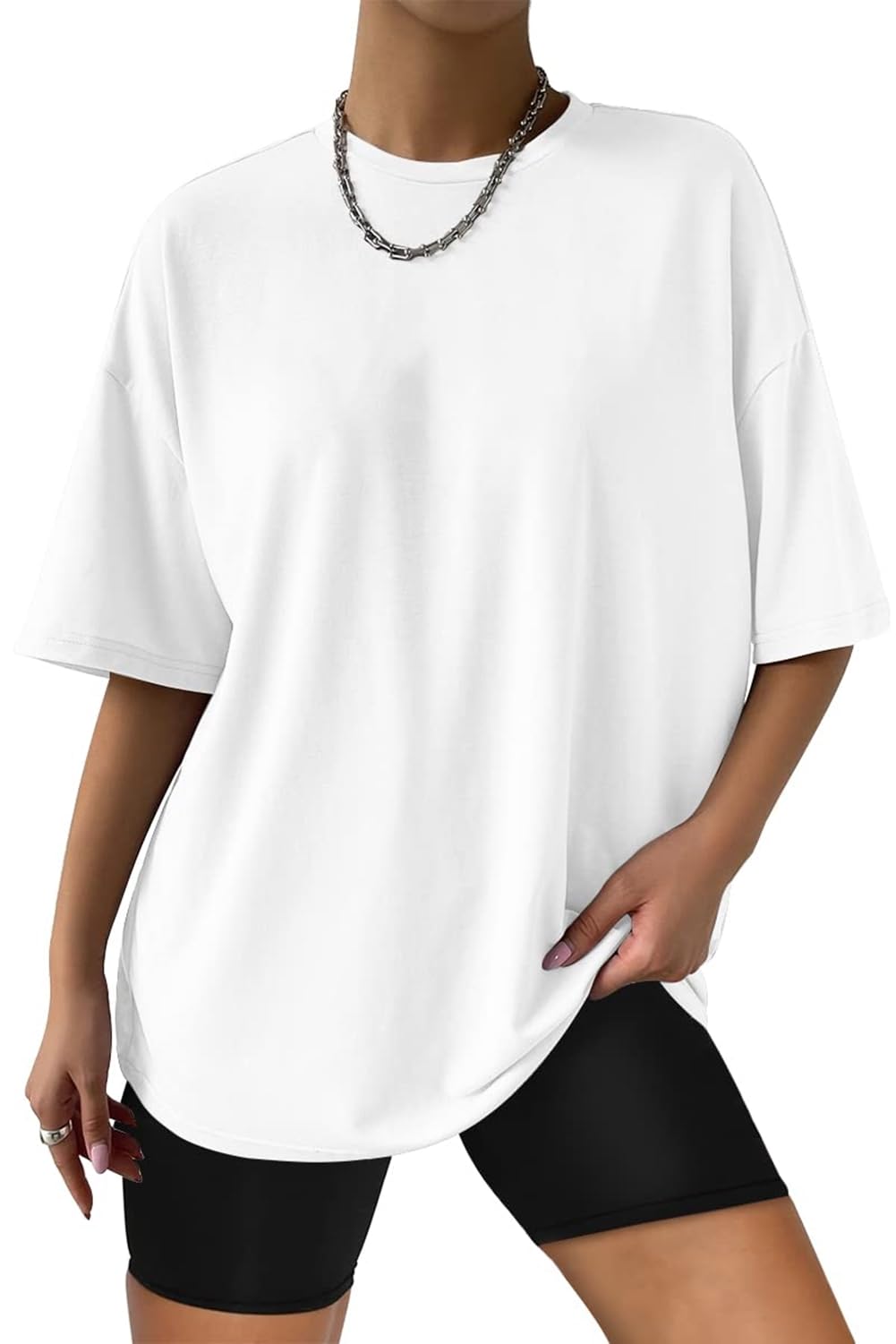 Women's Oversize Fitness T-Shirt Basic Loose Short Sleeve Gym Tops