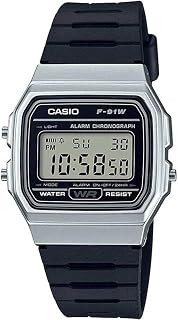 Casio Unisex Casual Quartz Wrist Watch Black Resin Bracelet and Case Black Analog Display - F-91WM-7A
