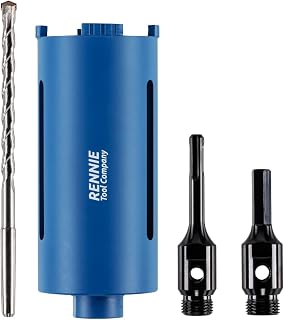 65mm x 150mm Long Diamond Core Drill Bit Set With Hex + SDS Adapter | For Concrete Masonry Brick Block Stone Granite. Includes SDS Adapter, Hex Shank Adapter & Centre Drill Bit / Pilot Drill Bit