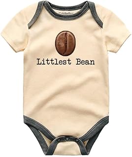 Littlest Bean Design Coffee Baby Bodysuit Cotton Unisex Infant Clothes Short sleeve One Piece for Girls and Boys vêtements pour bébé Newborn Romper