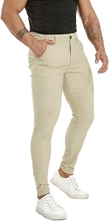 ALLELMS Mens Chinos Slim Fit Stretch Flat-Front Skinny Dress Pants
