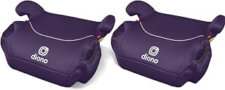 Diono Solana, No Latch, Pack of 2 Backless Booster Car Seats, Lightweight, Machine Washable Covers, Cup Holders, Purple Wildberry