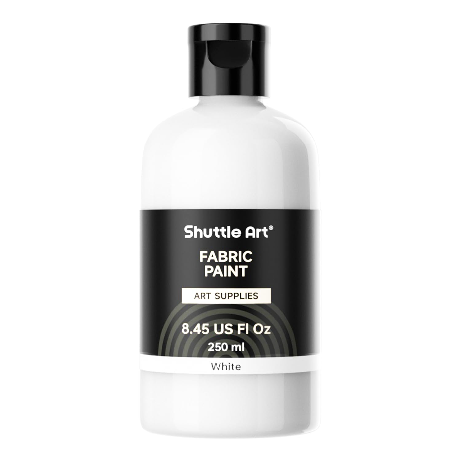 Shuttle Art White Fabric Paint, 8.45 oz(250 ml) Fabric Paint for Clothes Permane