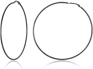 Suplight Hoop Earrings for Women, Stainless Steel Gold Silver Black Hoops, 30-100mm Small to Oversized, Lightweight Hypoallergenic Jewellery Gift