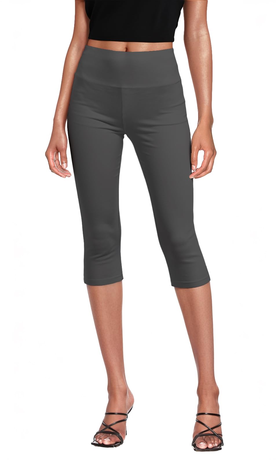 Hybrid & Company Womens Super Stretch Causal Pull On Millennium Twill Bermuda Sh