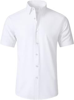 SAMERM Mens Dress Shirt Stretch Wrinkle Free Casual Button Down Shirts