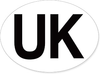 ARVO 1 Pack UK Car Sticker - Oval Sticker for Europe Travel - Waterproof, Self-Adhesive Stickers for Cars, Vans, and Caravans