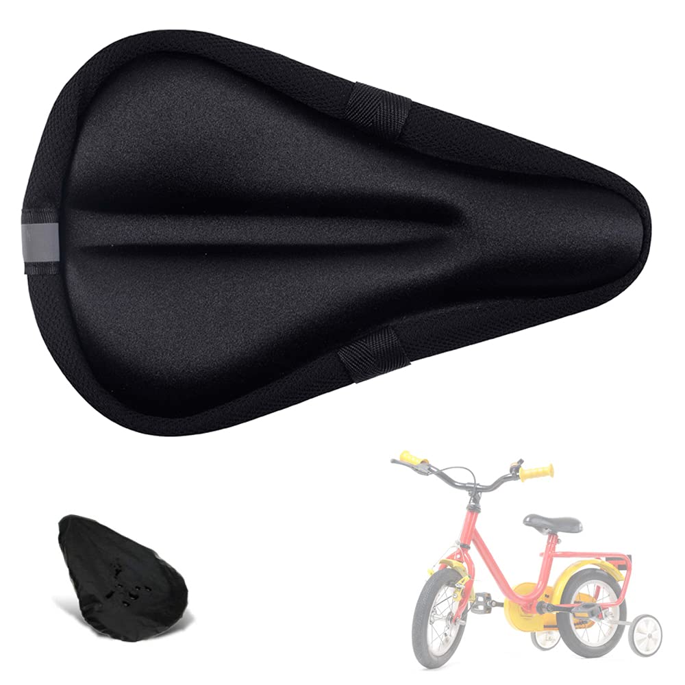 Kids Gel Bike Seat Cushion Cover for Boys Girls with Water&Dust Cover