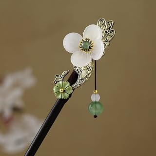 Wooden Hairpin Handmade Women Hair Jewelry Hair Fork Party Hair Bun Decorative with Tassel Hair Chopsticks (Style 5)