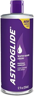 ASTROGLIDE Water-Based Lube, for Men, Women and Couples, 12 Fl Oz | Water-based personal lube for couples and solo play. Toy-safe, easy cleanup, long-lasting, reduces discomfort, 12oz.
