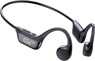 ZOVIMAX Bone Conduction Headphones, Bluetooth 6.0 Open Ear Sport Earphones | 12H Battery Life, LED Display, IPX7 Waterproof, Built-in Mic, Secure Fit for Running, Gym Workout, Skiing and Cycling