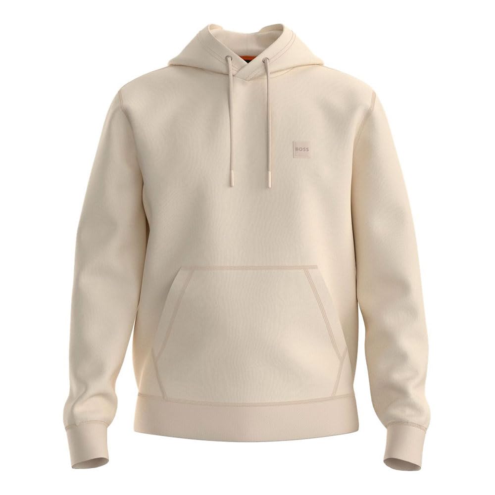 BOSS Men's Wetalk French Terry Cotton Logo Patch Hooded Sweatshirt