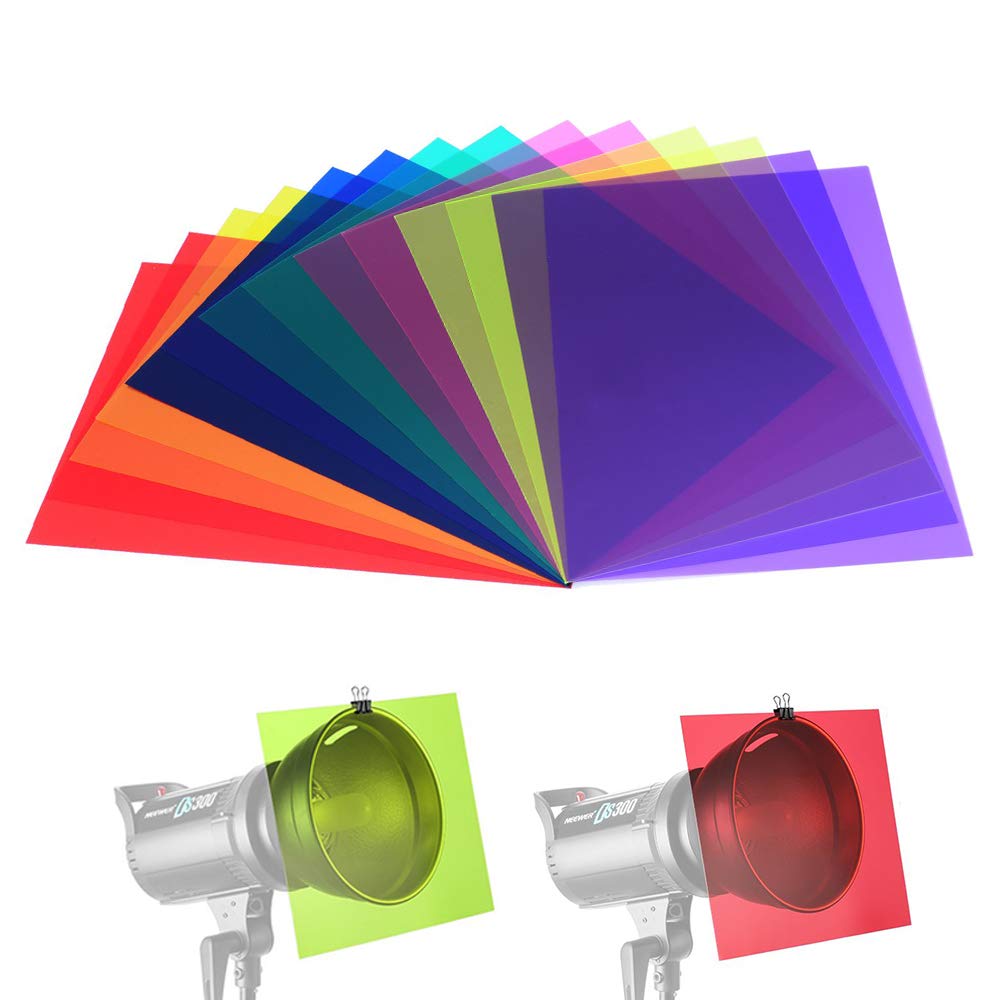 14 Pack Color Correction Light Gel Filter Sheet Colored Overlays Transparency Fi
