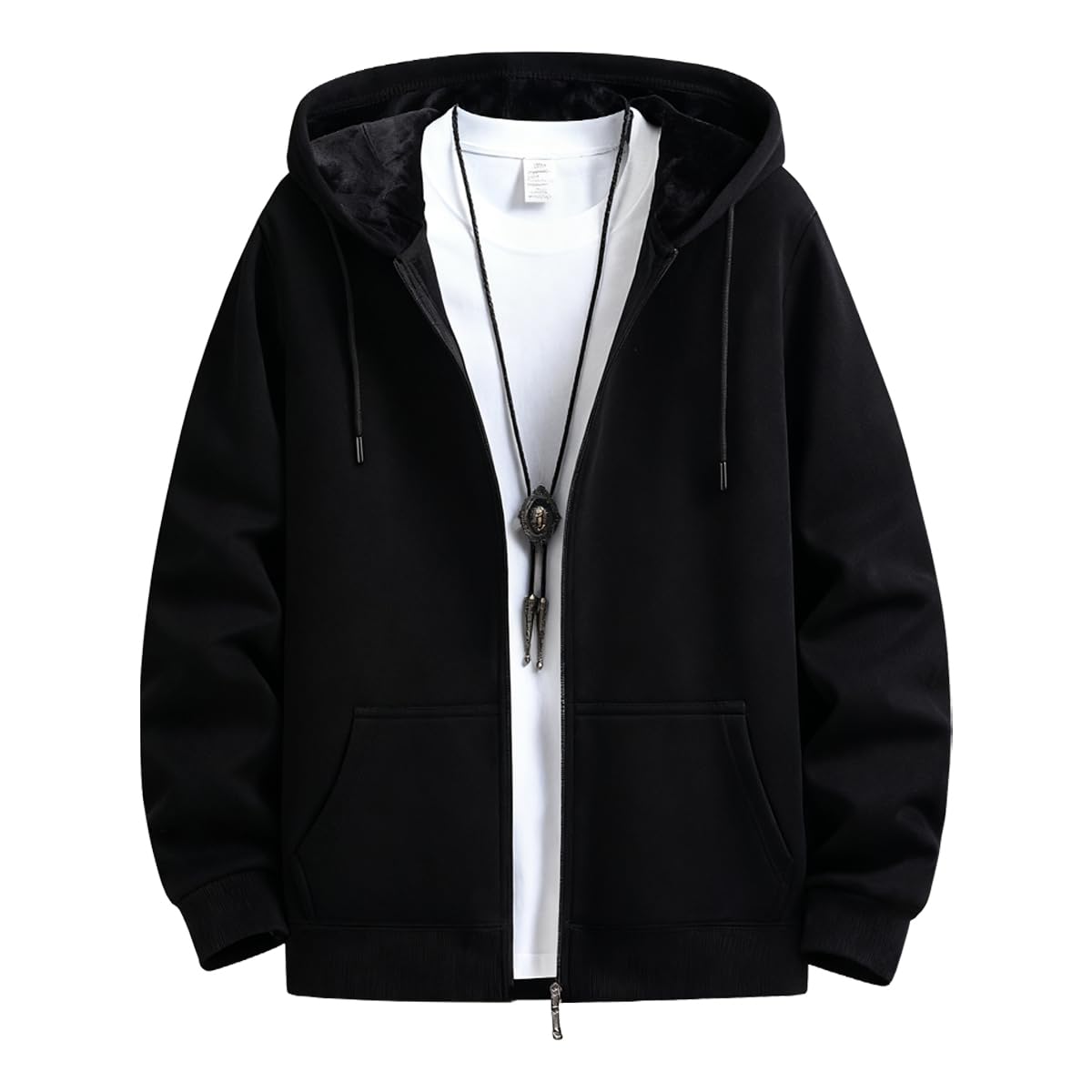 Sukinana 12.4 oz Men's Hoodie, Fleece Lined, Long Sleeve, Loose, Zip Hooded Swea