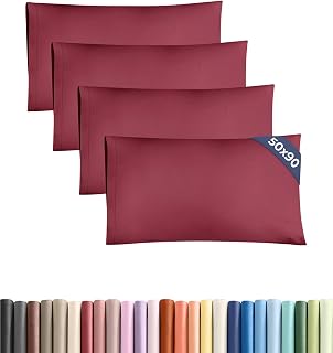Pillowcases 4 Pack King 50x90 - Microfibre Envelope Closure - Burgundy