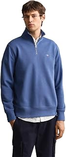 GANT Men's Regular Shield 1/4 Zip Sweatshirt, Bubblegum Pink