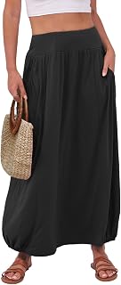 ANRABESS Women's Maxi Skirts 2025 Fall Trendy Ankle Length High Waisted Boho Flowy Beach Long Skirt with Pockets Fashion