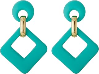 RUOFFETA Acrylic Rectangle Earrings, Fashion Acrylic Square/Oval/Hoop Statement Drop Earrings for Women