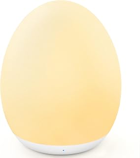 MediAcous Night Light for Kids, 7 Colors Changing Egg Light for Nursery | Stepless Dimming, Soft Silicone Touch Night Lamp with 1 Hour Timer, Rechargeable Nursery Night for Breastfeeding
