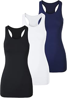 TAIPOVE Women's Racerback Tank Top Long Camisole Sleeveless Yoga Shirts Workout Tops 3 Pack