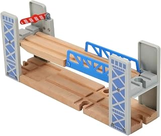 Z MAYABBO Wooden Train Set Accessories Wood Railway Bridge for Railroad Tracks, 2-Level Overpass Compatible for All Railway Tracks System