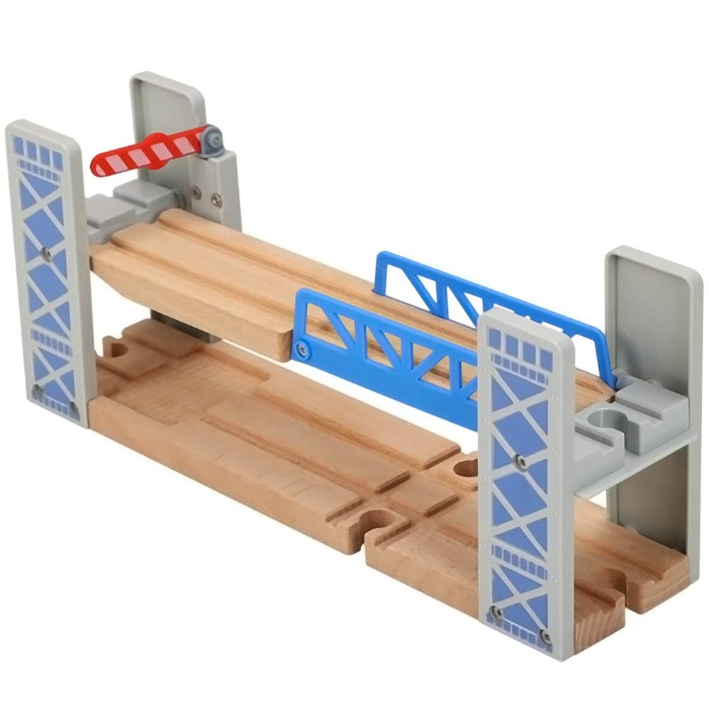 Z MAYABBO Wooden Train Set Accessories Wood Railway Bridge for Railroad Tracks, 