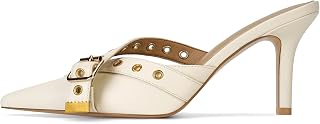 Black Kitten Heels for Women Pointed Closed Toe Dressy Bow Heel Vintage Heeled Mules Sexy Pointy Studded Slip on Stiletto Pump Shoes