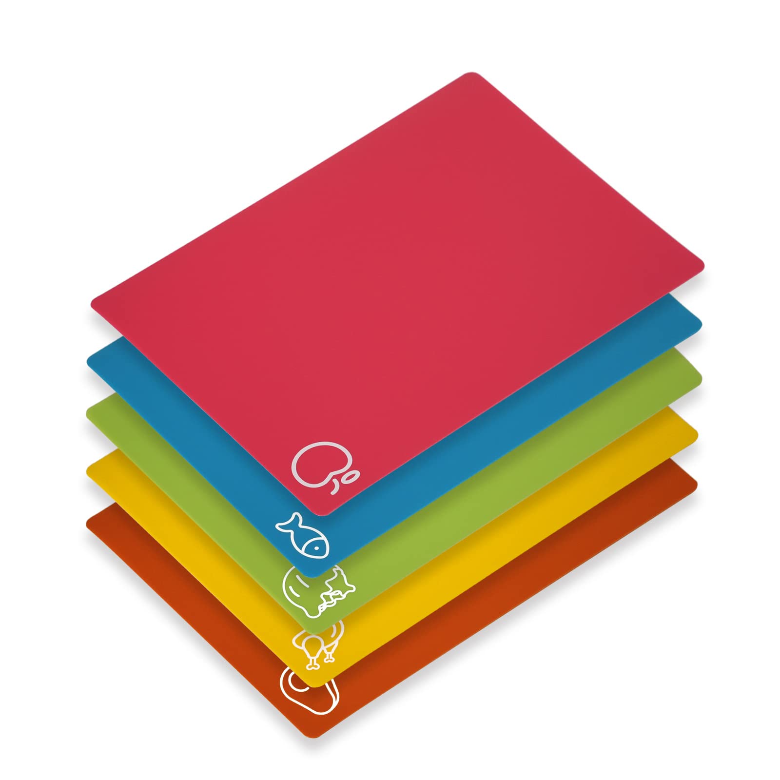 Goodluck Flexible Cutting Boards Set of 5, 14"L x 11"W BPA Free Plastic Non Slip