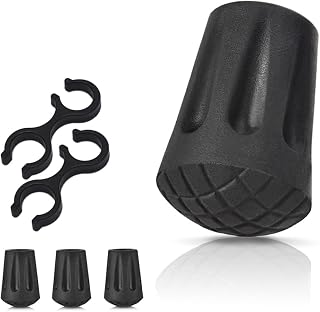 4 punte per bastoncini da trekking in gomma, accessori per tutti i terreni per bastoncini da nordic walking con diametro interno di 11 mm. Compatibile con la maggior parte dei bastoncini standard da