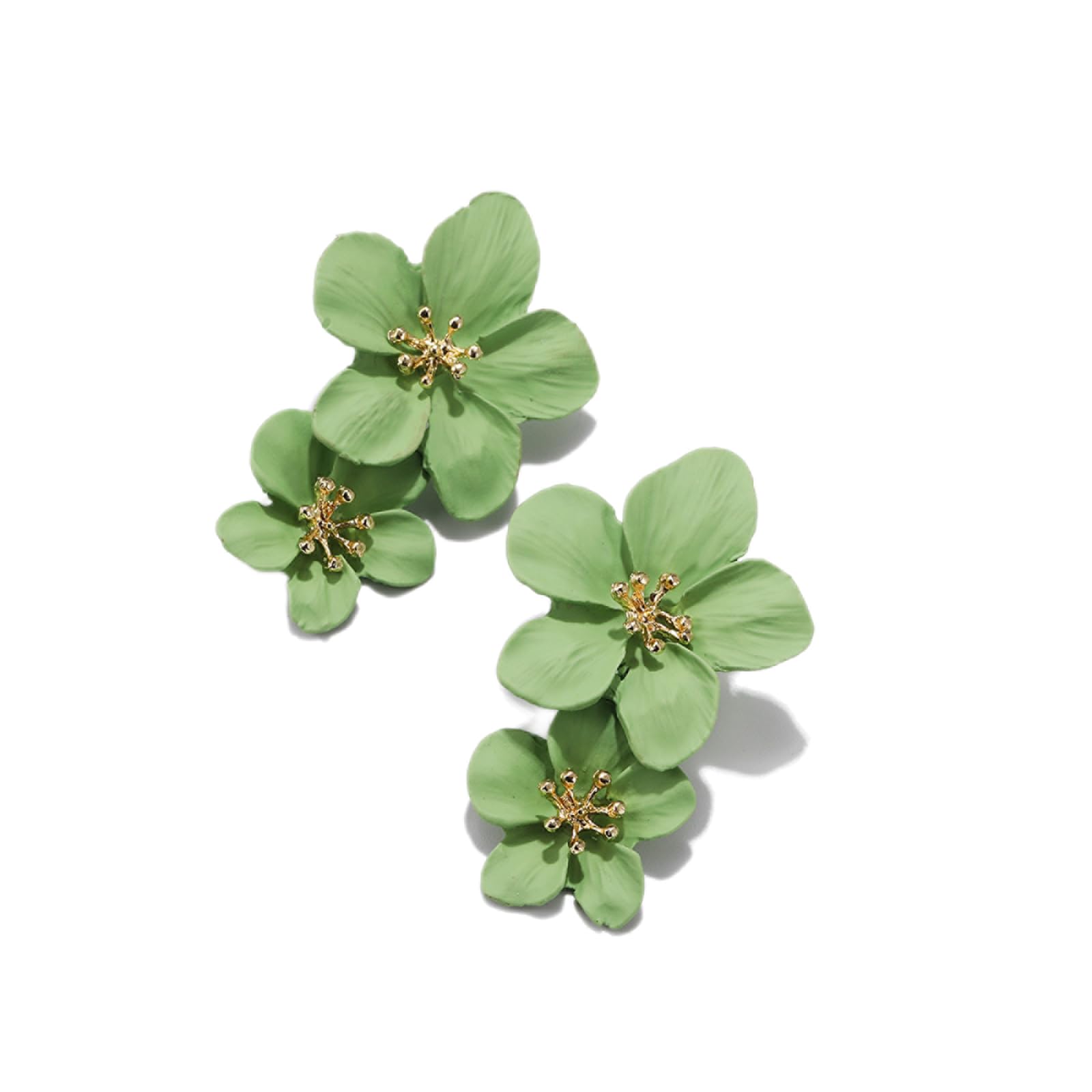 Boho Flower Earrings for Women Large Petal Dangle Earrings Gold Flower Statement