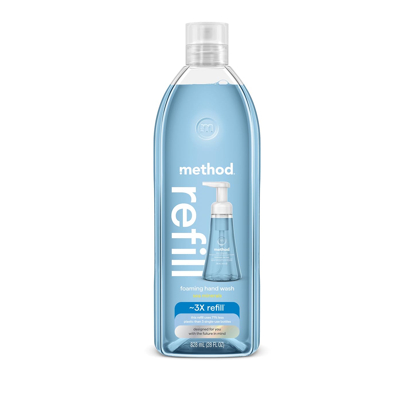 method Foaming Hand Wash Refill, Sea Minerals, 28 fl oz | Refills Up to 3X, Hydr