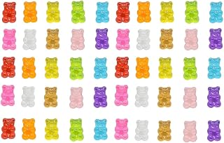 50 Pieces Mixed Colors Little Bear Funny Decorative Accessories Resin Ornaments DIY Decoration