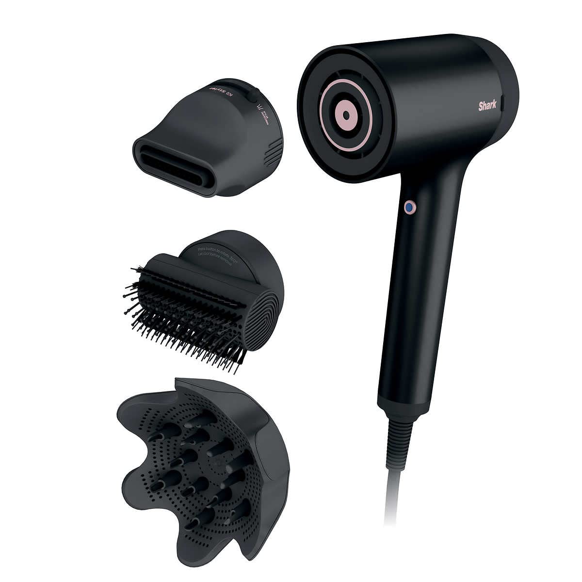 SHARK HD125CO Hair Blow Dryer HyperAIR Fast-Drying with IQ 2-in-1 Concentrator, 