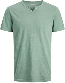 JACK & JONES T-Shirt Melange Split Neck T-Shirt