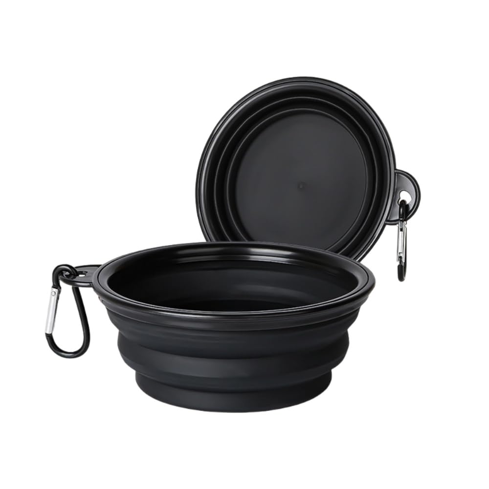 Foldable Pet Travel Bowls with Carabiners, Portable Collapsible Dog Cat Bowl for