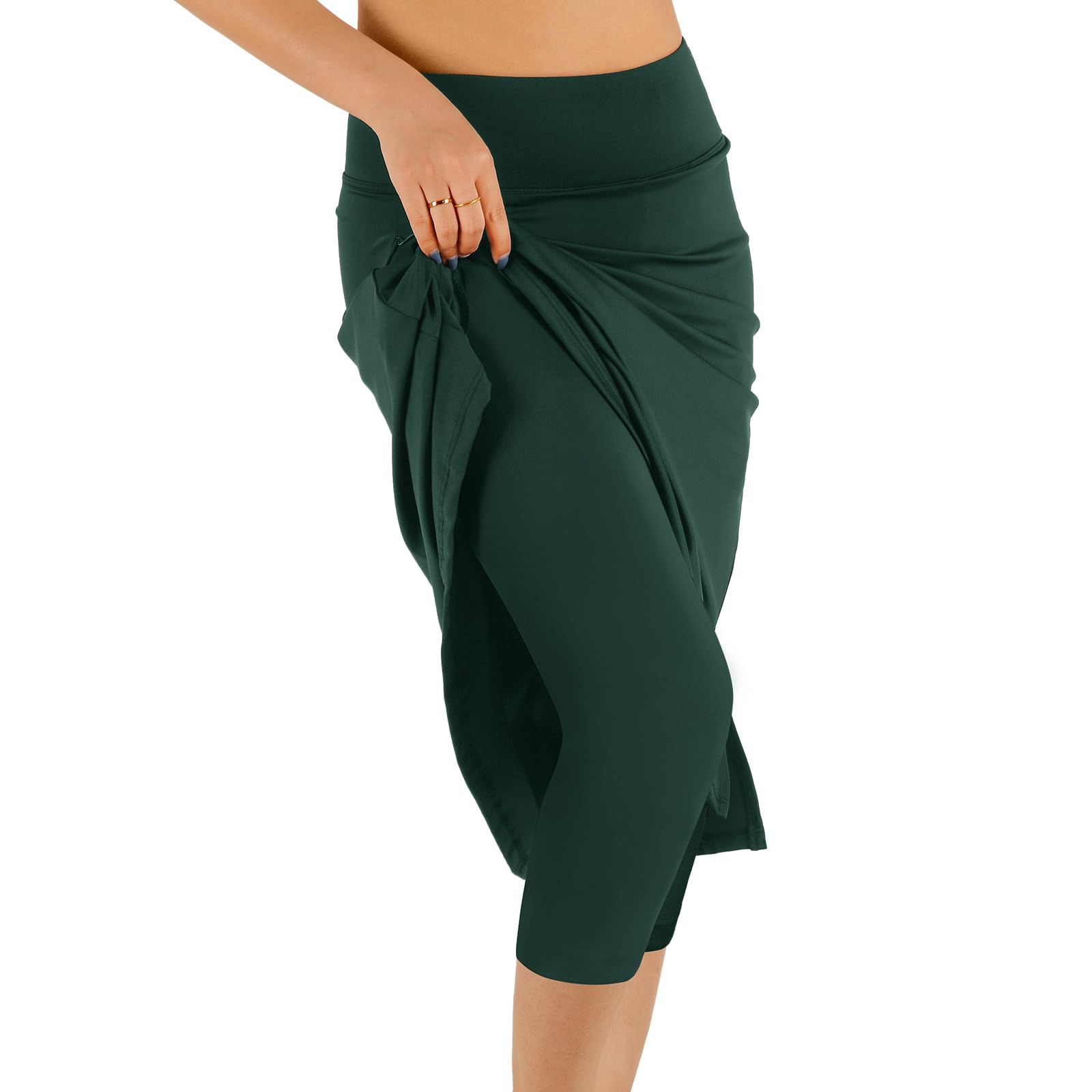 Modest Knee Length Skorts Women's Mid Length Athletic Skirt Active Running Skirt