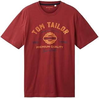 TOM TAILOR Men's Cotton Logo Print T-Shirt t-Shirt with Logo Print Made of Cotton (Pack of 1)