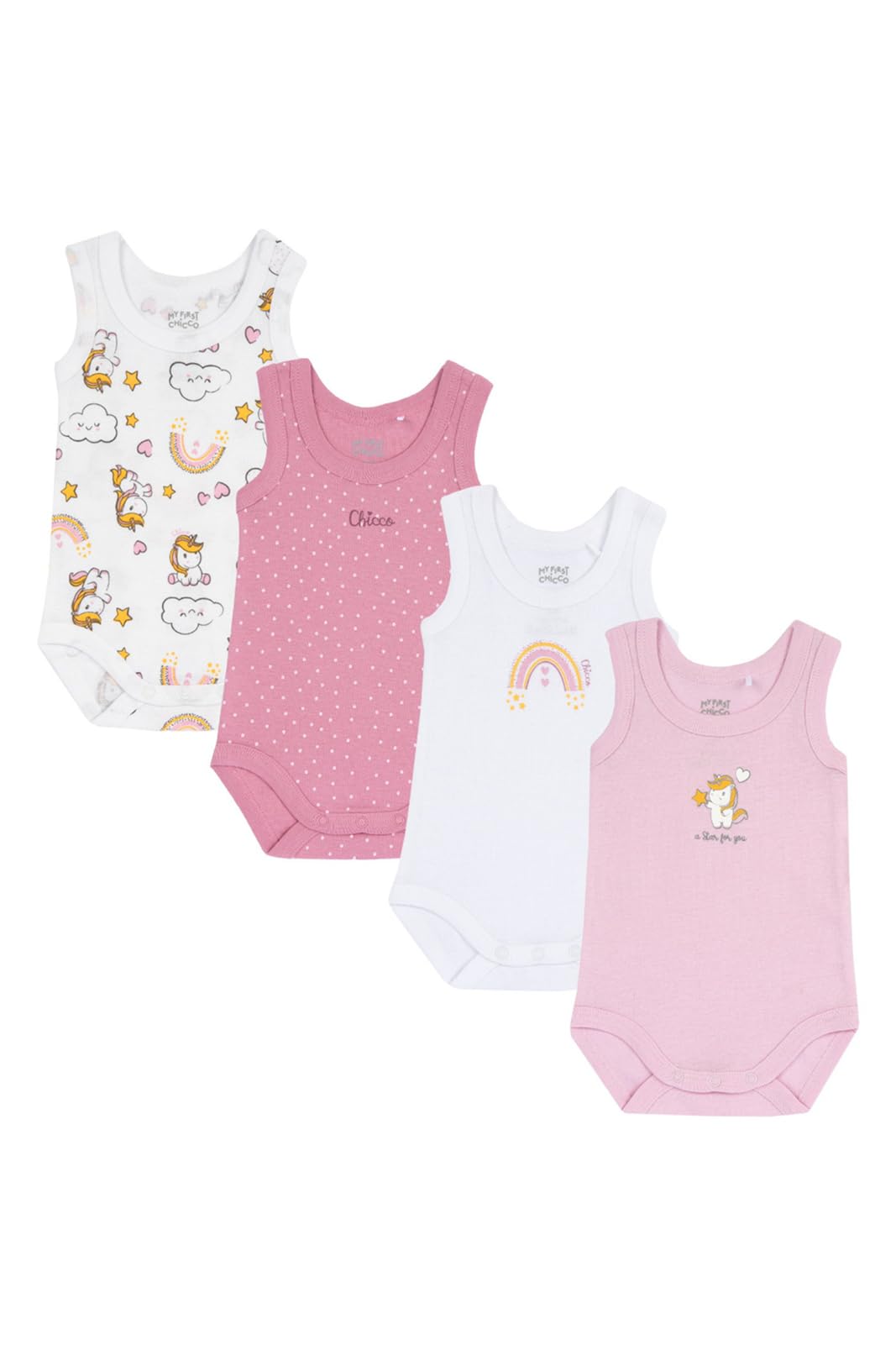 Chicco Baby - Mädchen Body Ärmellos aus 100% Baumwolle Mit Praktischer Öffnung N